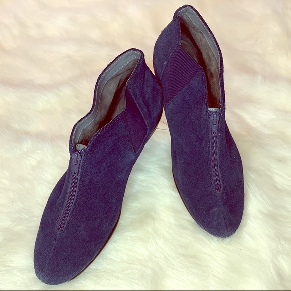 Aerosoles StitchNTurn Blue Suede Booties sz 10M - Picture 1 of 14
